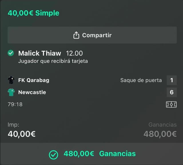 Apuesta ganada 6
